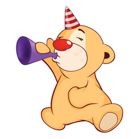 Sticker petit ourson attrape papillons