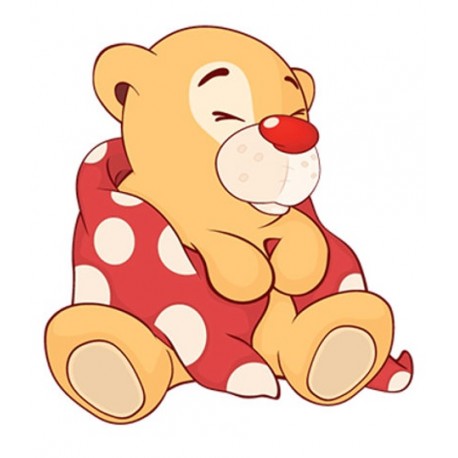 Sticker petit ourson parapluie