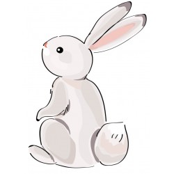 Sticker lapin mange