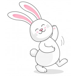 Sticker lapin avec carotte