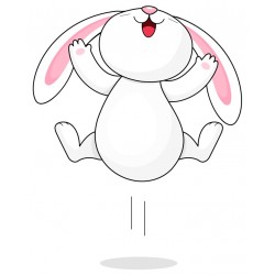 Sticker lapin marche happy