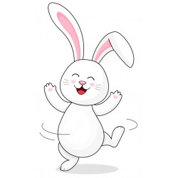 Sticker lapin saute
