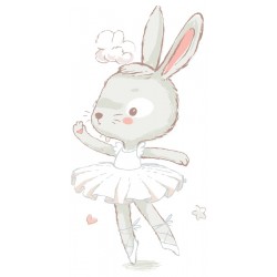 Sticker lapin danse avec tutu