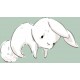 Sticker lapin robe blanche