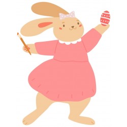 Sticker petit lapin pose