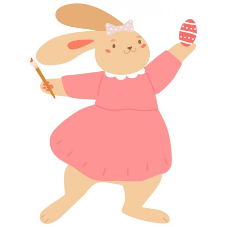 Sticker petit lapin pose
