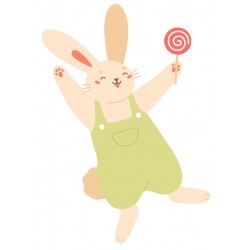 Sticker lapin coeur dans main