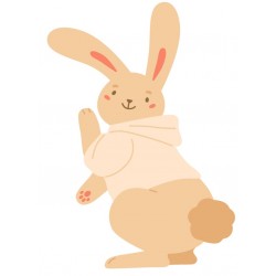 Sticker lapin joue