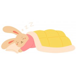 Sticker lapin en pyjamas