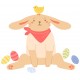 Sticker lapin dort sous couette