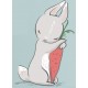 Sticker lapin mange fleur
