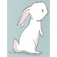 Sticker lapin ballon rouge