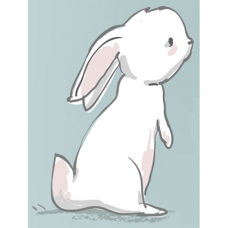 Sticker lapin ballon rouge