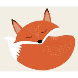 Sticker renard dort