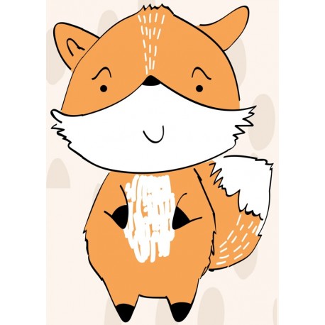 Sticker petit renard sourit