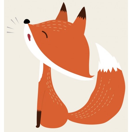 Sticker renard tourne tete