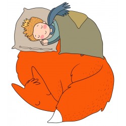 Sticker renard et roi calin