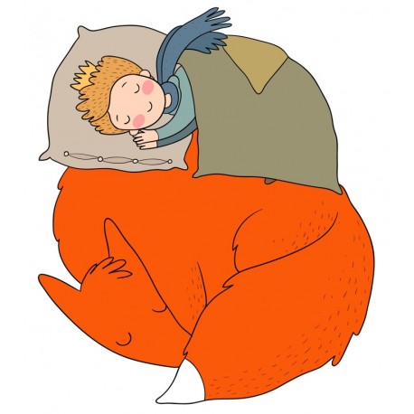 Sticker renard et roi calin