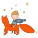 Sticker renard et prince dort
