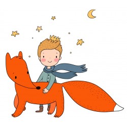 Sticker renard et prince dort