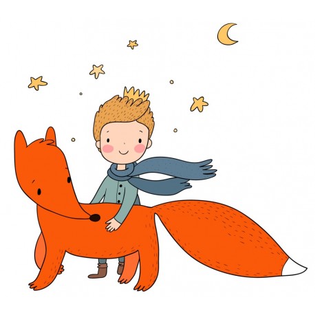 Sticker renard et prince dort