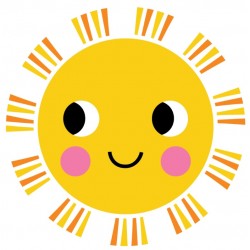 Sticker soleil joue rose
