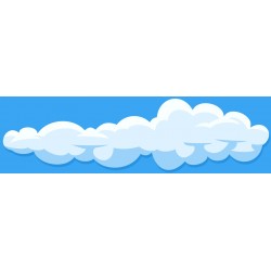 Sticker nuage forme long