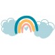 Sticker arc en ciel deco pastel
