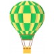 Sticker montgolfiere jaune vert