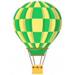 Sticker montgolfiere jaune vert