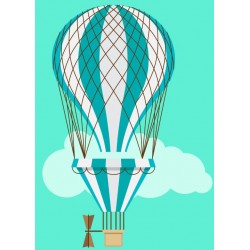 Sticker montgolfiere vintage