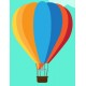 Sticker montgolfiere de couleurs