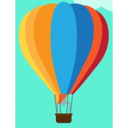 Sticker montgolfiere de couleurs