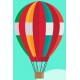 Sticker montgolfiere de couleurs rouge