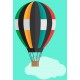 Sticker montgolfiere avec nuage