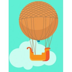 Sticker montgolfiere rond