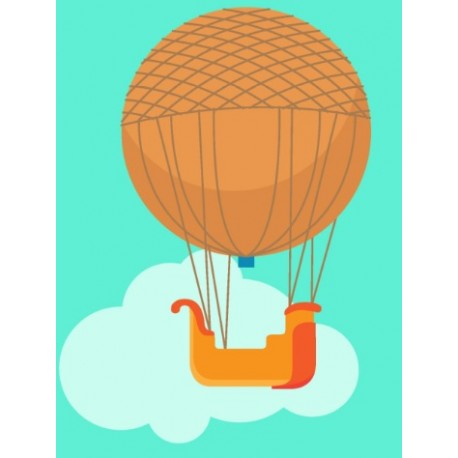 Sticker montgolfiere rond