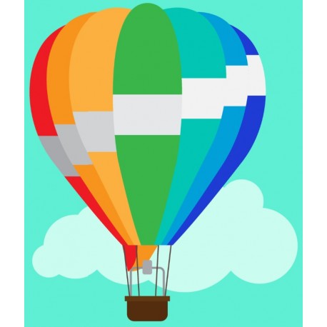 Sticker montgolfiere forme cone