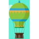 Sticker montgolfiere ballon couleurs