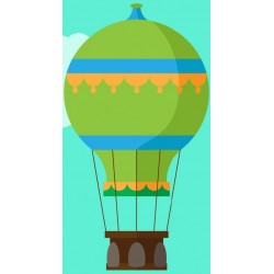 Sticker montgolfiere ballon couleurs