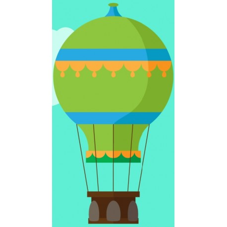Sticker montgolfiere ballon couleurs