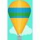 Sticker montgolfiere vert
