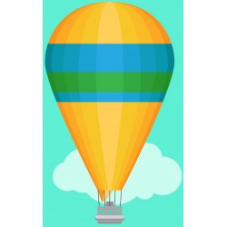 Sticker montgolfiere vert