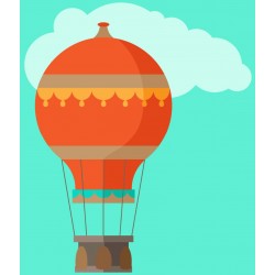 Sticker montgolfiere jaune