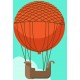 Sticker montgolfiere jaune