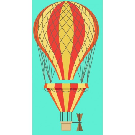 Sticker montgolfiere boule rouge