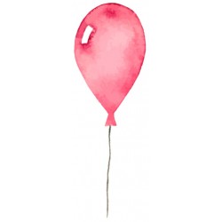 Sticker ballon rouge pastel