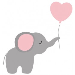 Sticker fillette ballon coeur