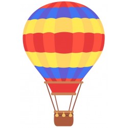 Sticker ballon montgolfiere vert
