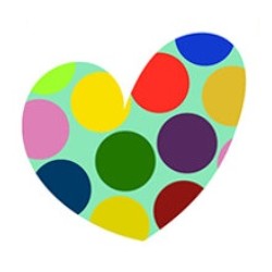 Sticker coeur vague verte